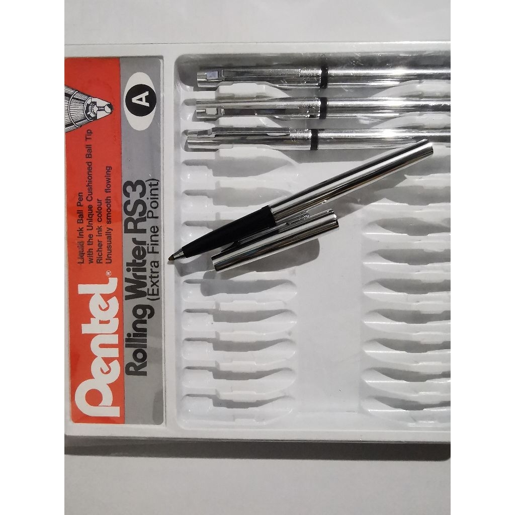 Pulpen Ballpoint Pentel RS3 Rolling Writer Asli