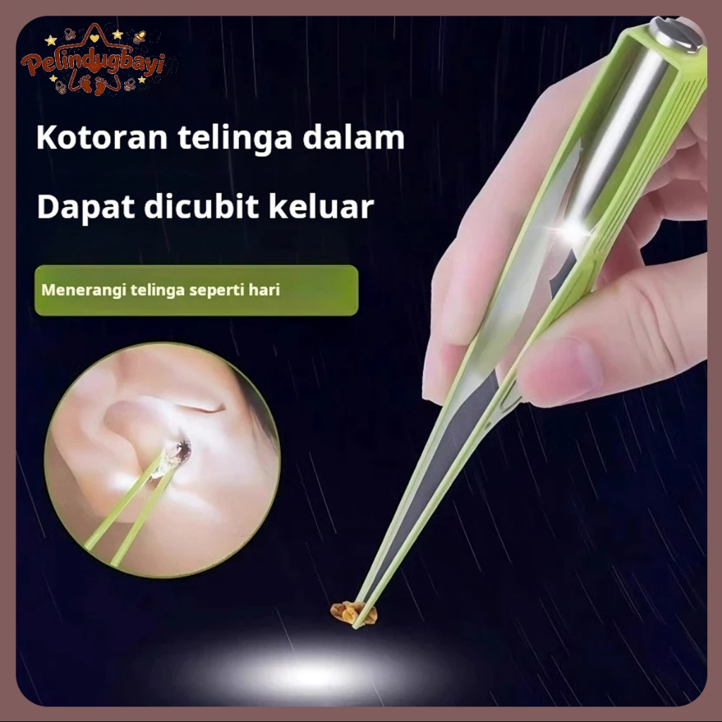 Alat pembersih telinga visual, artefak pembersih telinga dengan klip telinga bercahaya alat pembersi