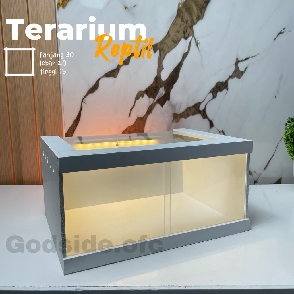 1 SETT TERARIUM REPTIL AKRILIK / KANDANG REPTIL PVC BOARD TRANSPARAN UK L 30x20x15cm