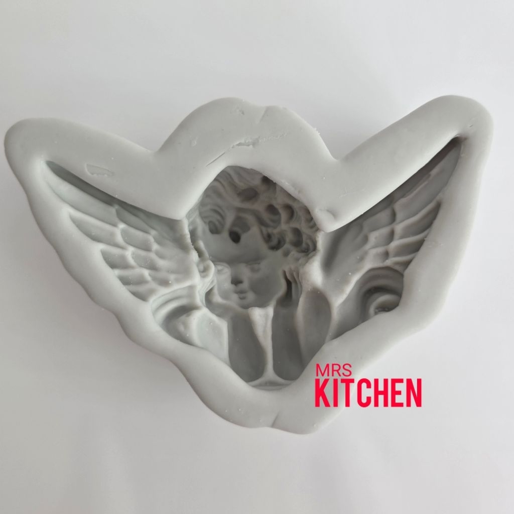 CETAKAN SILIKON MALAIKAT TOPANG TANGAN BESAR LARGE ANGEL FONDANT CLAY COKLAT RESIN SILICONE MOLD