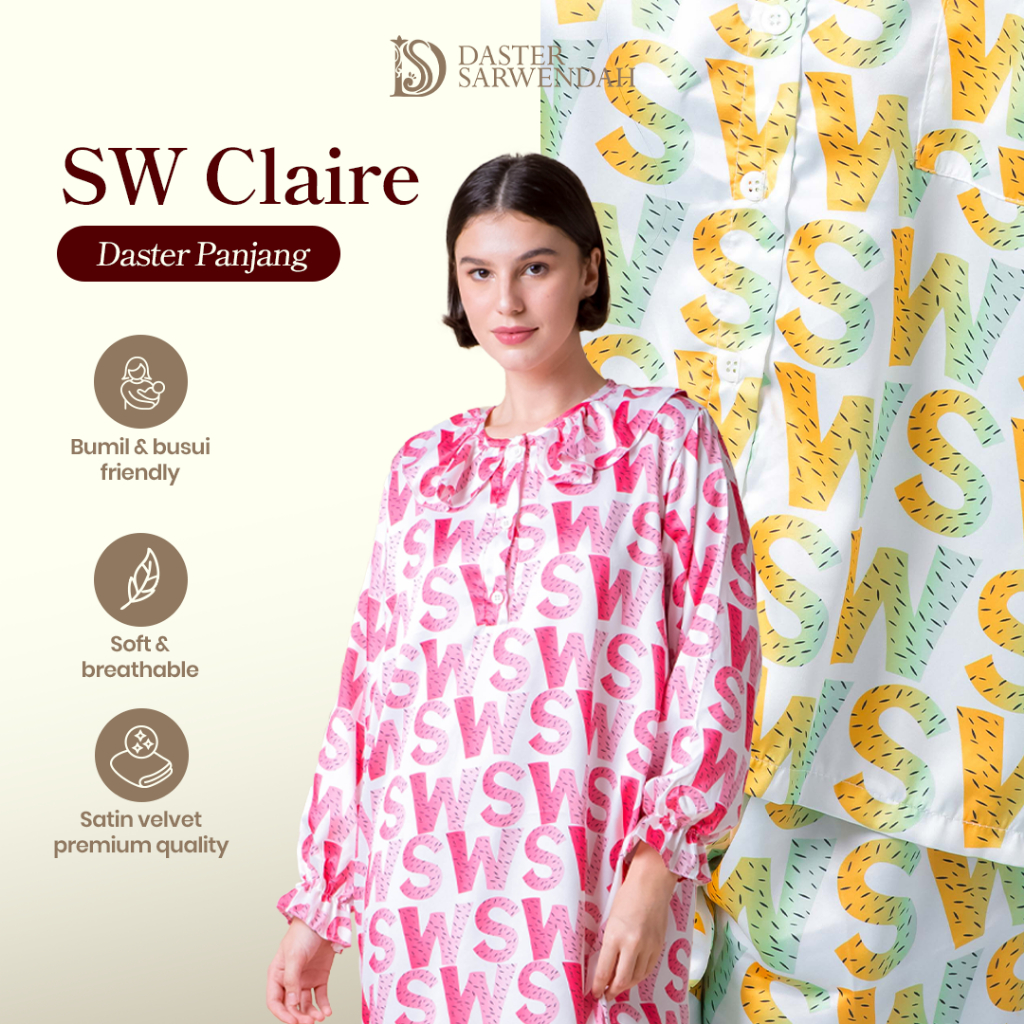 Daster Sarwendah - SW CLAIRE - Daster Panjang - Satin Velvet