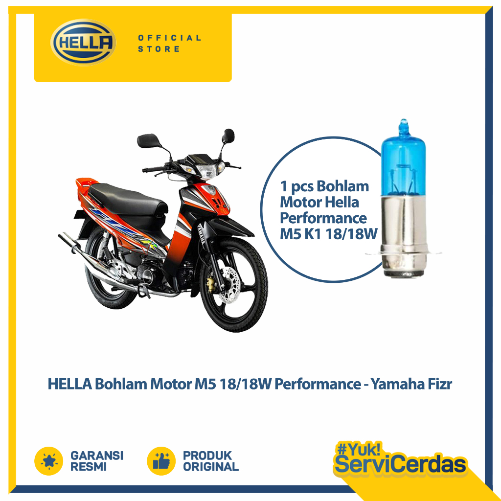Bohlam Motor Hella Yamaha FIZR M5 12V 18/18W 4500K Performance - Lampu Motor