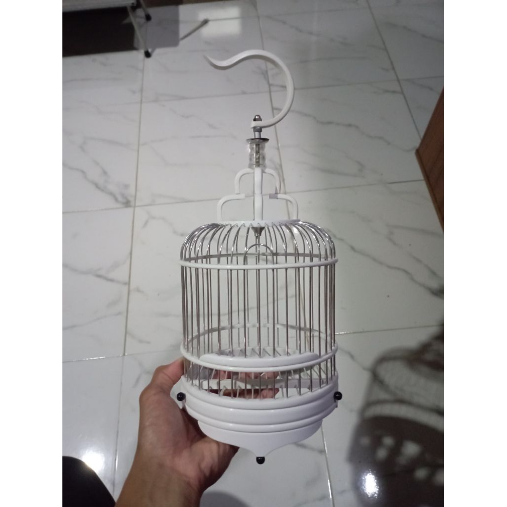 sangkar Cungkok mini D16cm bahan PVCalas akrilik hitam