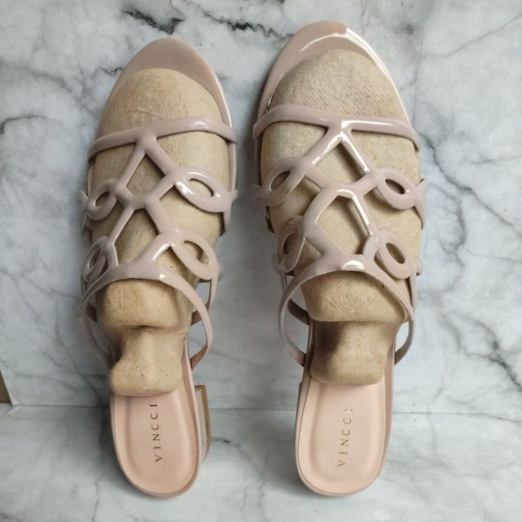 NEW SANDAL WANITA VINCCI ORIGINAL TAUPE 007 COLOUR SIZE 40CM (10) HEELS 2,5CM SOL NON SLIP
