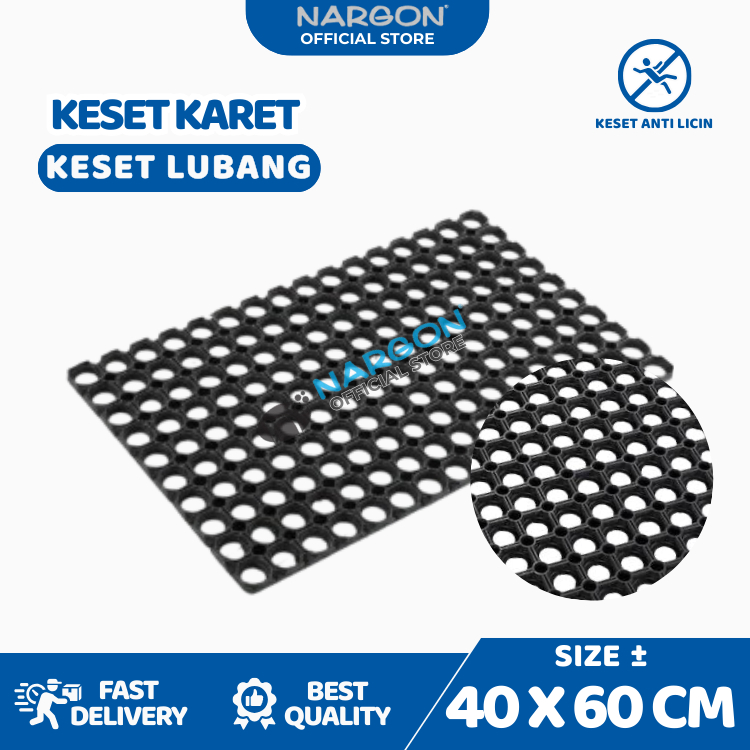 Keset Kaki Keset Karet Anti Slip Keset Karet Kamar Mandi Keset Karet Lubang Uk 40 x 60 cm