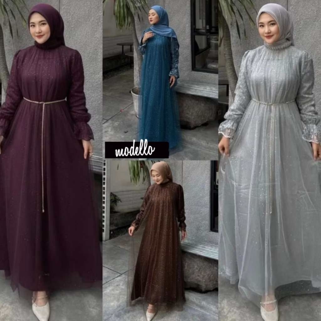 GAMIS BRUKAT TILE PREMIUM SILK SALINA TERBARU 2026 WARNA COKLAT MAHOGANI UNGU BURGUNDY PURPLE GREY A