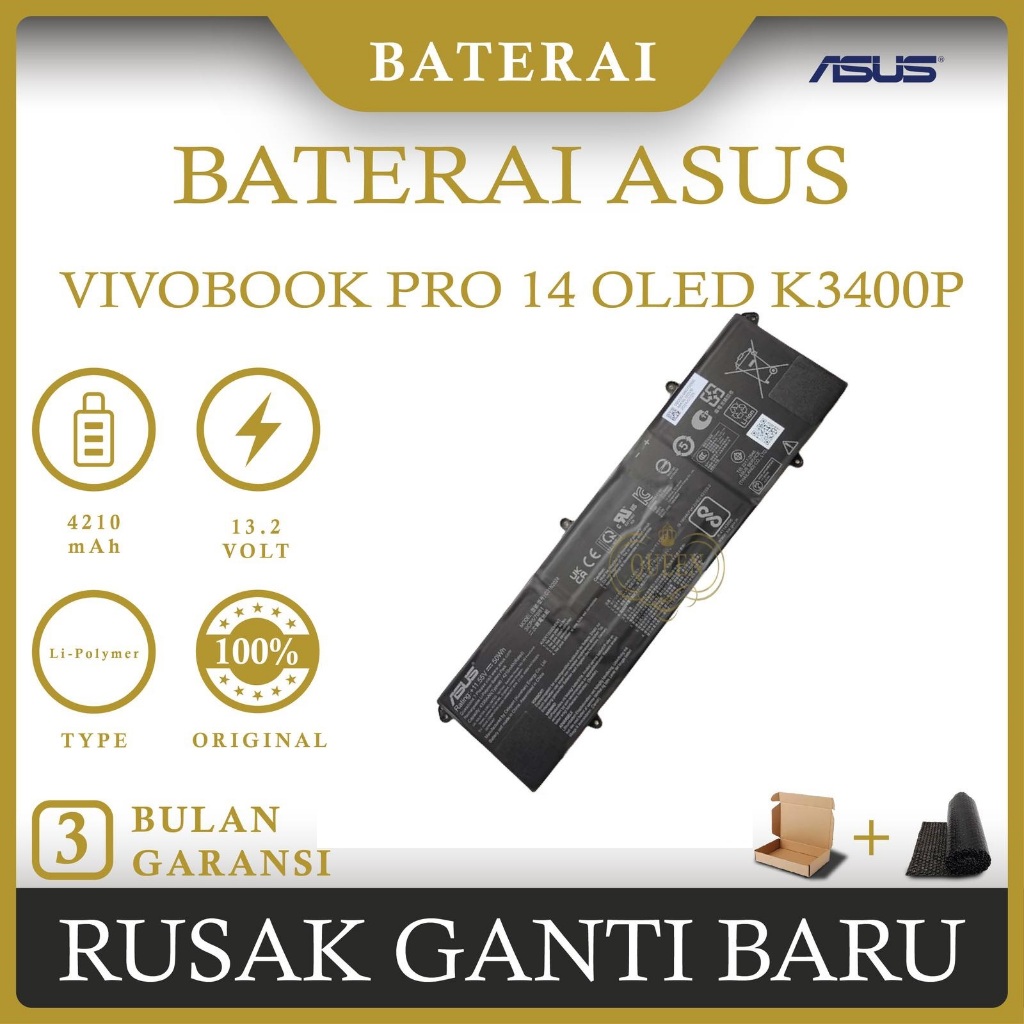 BATERAI LAPTOP ASUS VIVOBOOK Pro 14 OLED K3400P M3401Q M3401QA C31N2024 ORIGINAL