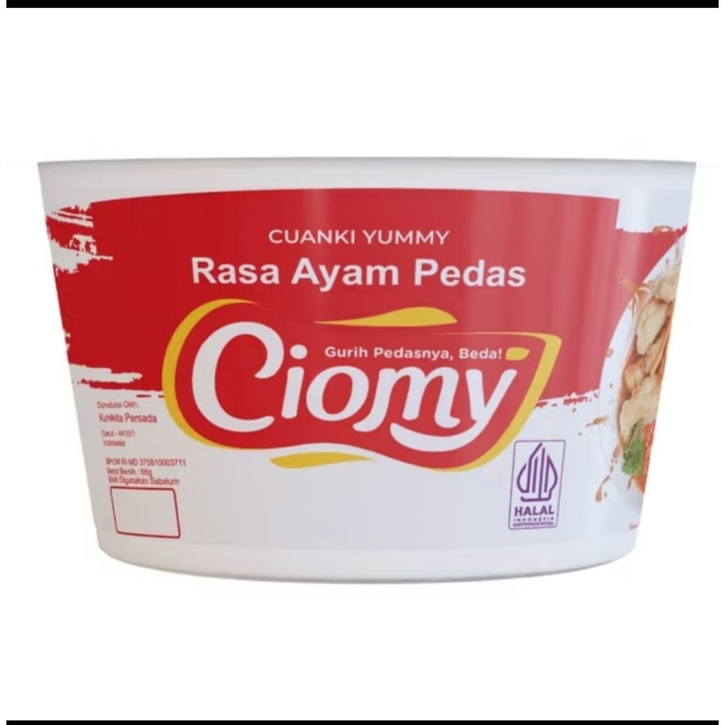 Ciomy - Cuanki Cup Reguler Rasa Ayam Pedas Gurih, Instan, Halal 66 gram