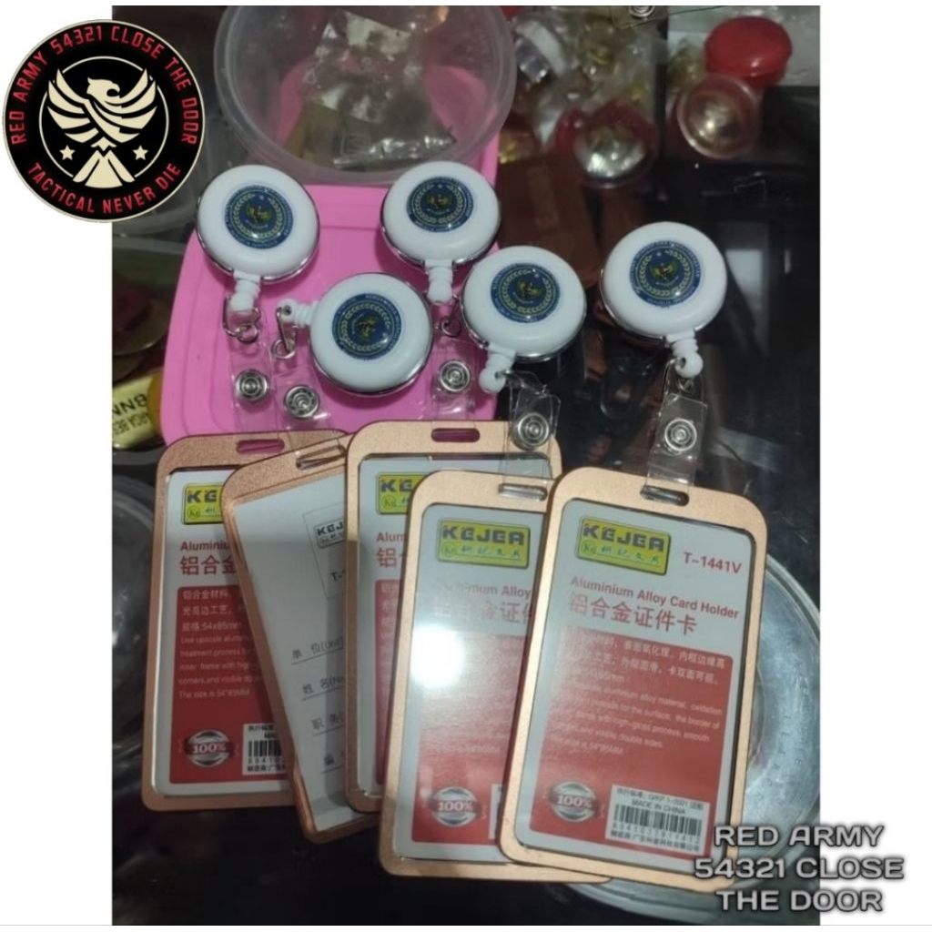 Holder ID Card Tali Lanyard Name Tag Model Yoyo Logo IMIPAS Terbaru Mika Gold