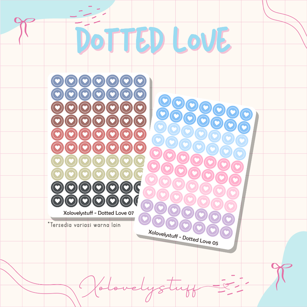 Sticker Journal Dotted Love / Stiker Jurnal Dotted Love / Sticker Love / Sticker Love Aesthetic / St