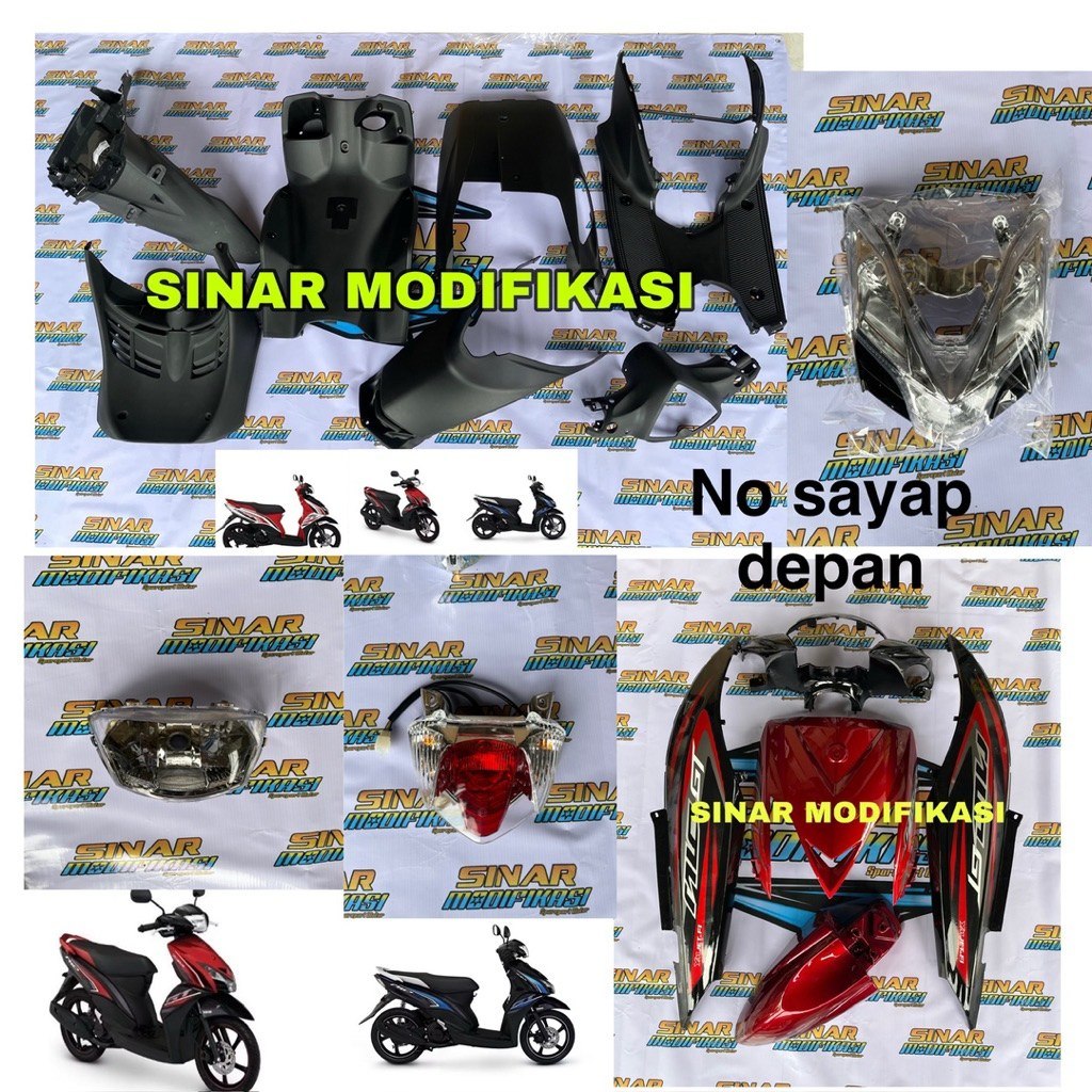 Full Cover Body Halus Kasar Yamaha Mio GT | Full Set Bodi Mio GT (Tanpa Sayap Depan)2013-2014