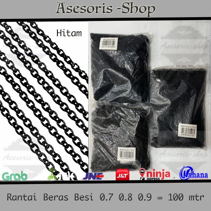 Rantai Beras Besi Hitam | Rantai Besi Hitam | Rantai Hitam | Beras Besi 100 meter | Rantai Hitam