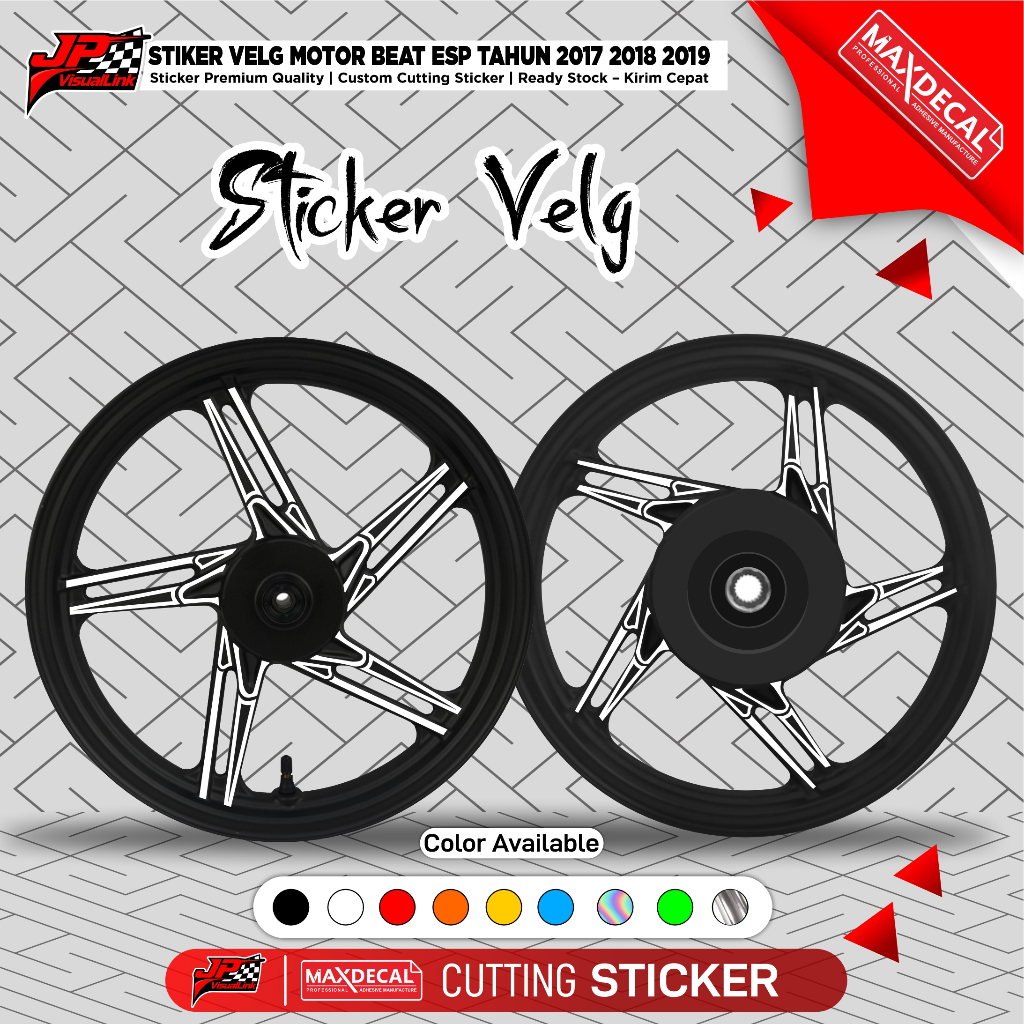 Sticker Velg Ala-Ala X Mode Untuk Beat ESP 2017 2018 2019 Cutting