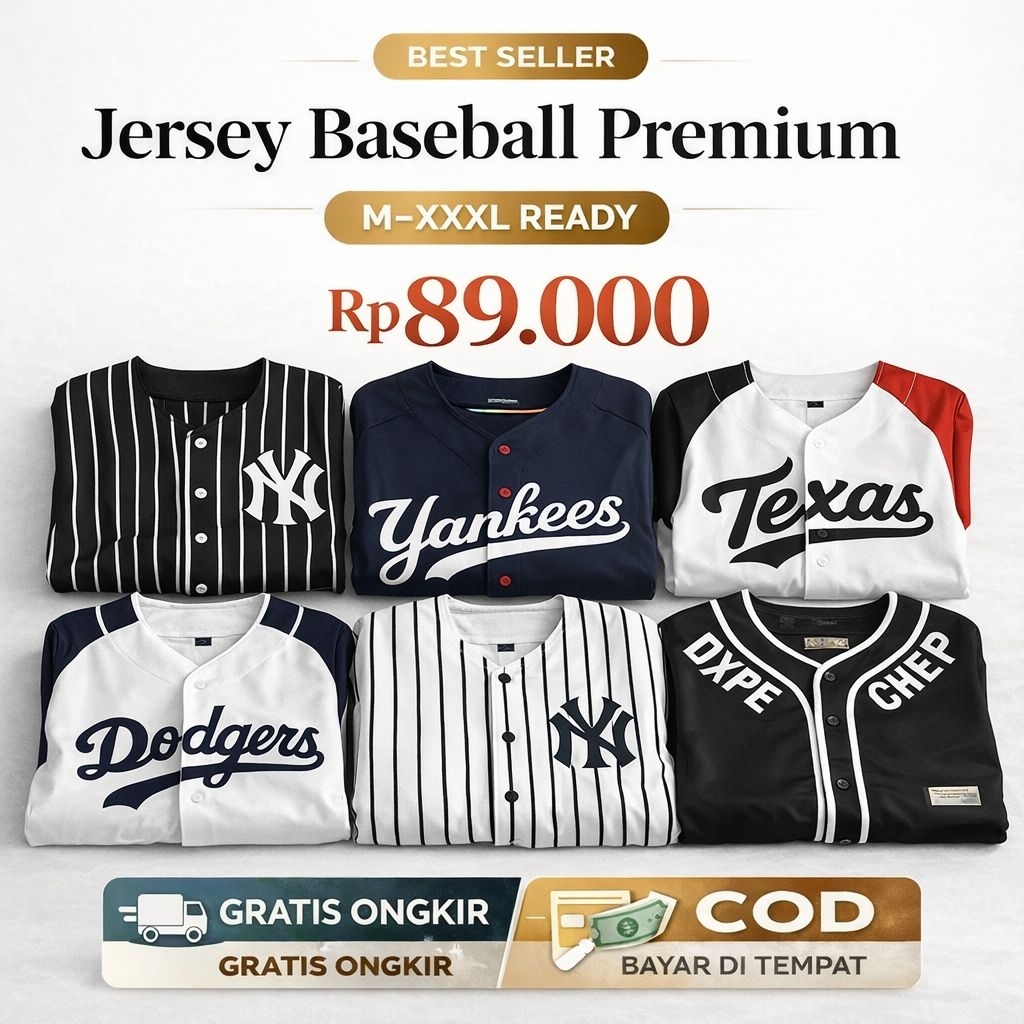 Baju Baseball/ Jersey Baseball Size JUMBO XXL DAN XXXL Pria Wanita