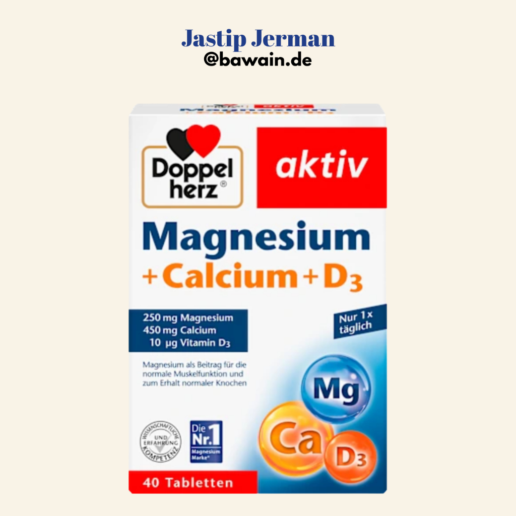 Doppelherz Aktiv Magnesium Calcium D3 Suplemen Tulang dan Otot Asli Jerman