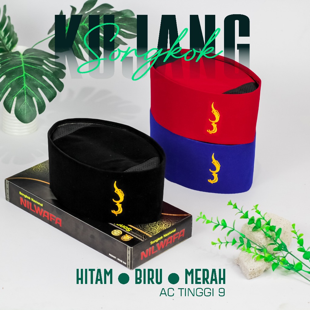 PECI KUJANG - Peci Songkok Kopyah Bordir Kujang Peci Hitam Kujang Anak dan Dewasa Tinggi 9 cm