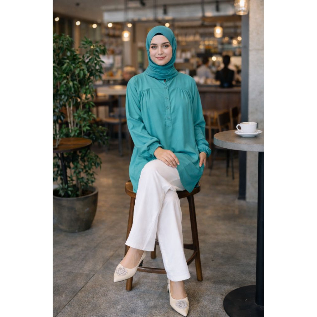 BLOUSE VISCOSE POLOS JUMBO WARNA HIJAU WARDAH/BLUS BIG SIZE/ATASAN WANITA