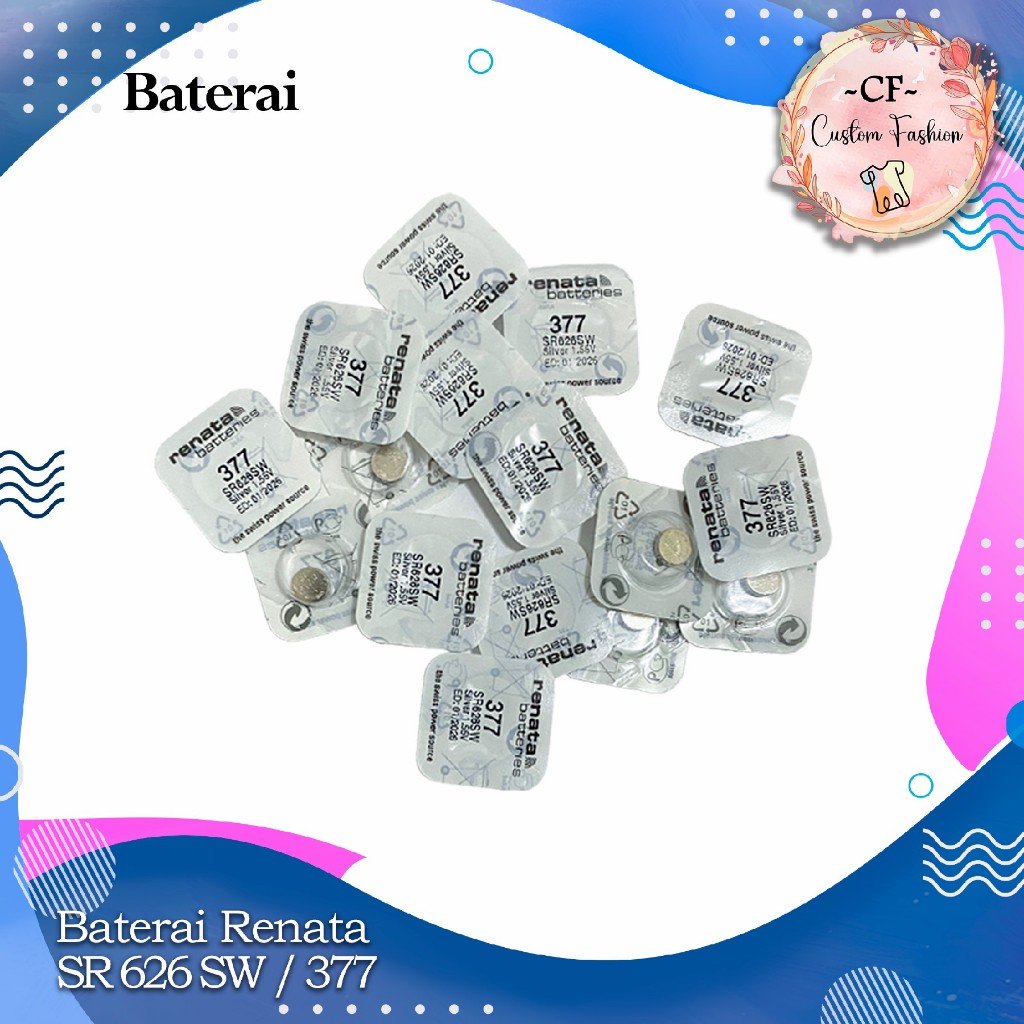 Renata Ori 377 SR626SW Baterai Jam Batrai Batrei Battery Batre Asli SR626 SW SR 626