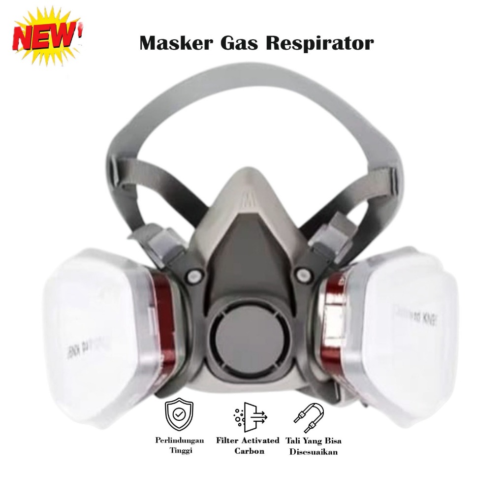 Masker Gas KN95 Respirator Pabrik Cat Masker Pabrik Industrial Half face 6200 Filter