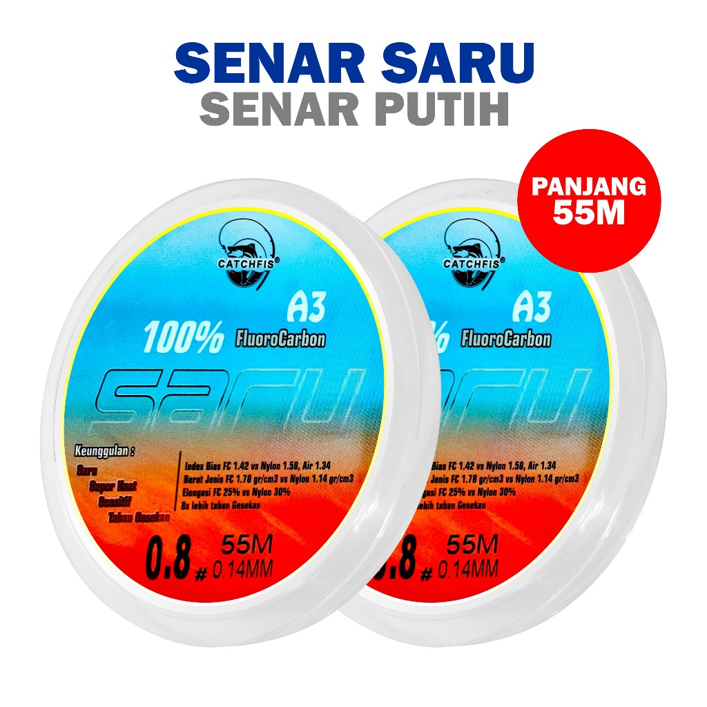 PANCING PEMULA Pancing Putih Panjang 55m Nilon Saru Memancing Pancing Ikan Senar Pancing Nilon