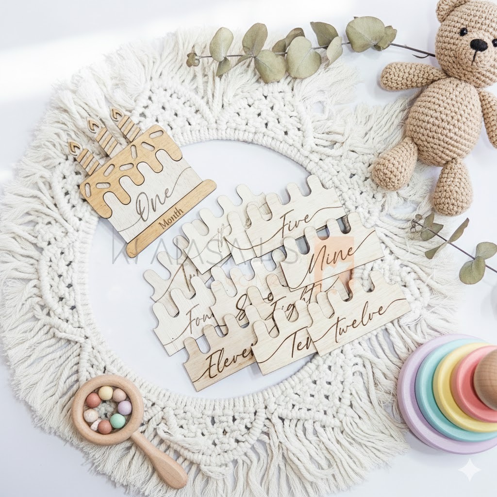 Baby milestone Cake set | 2 layer  Baby Milestones 2 layer 12month | Properti fotografi bayi  | Phot