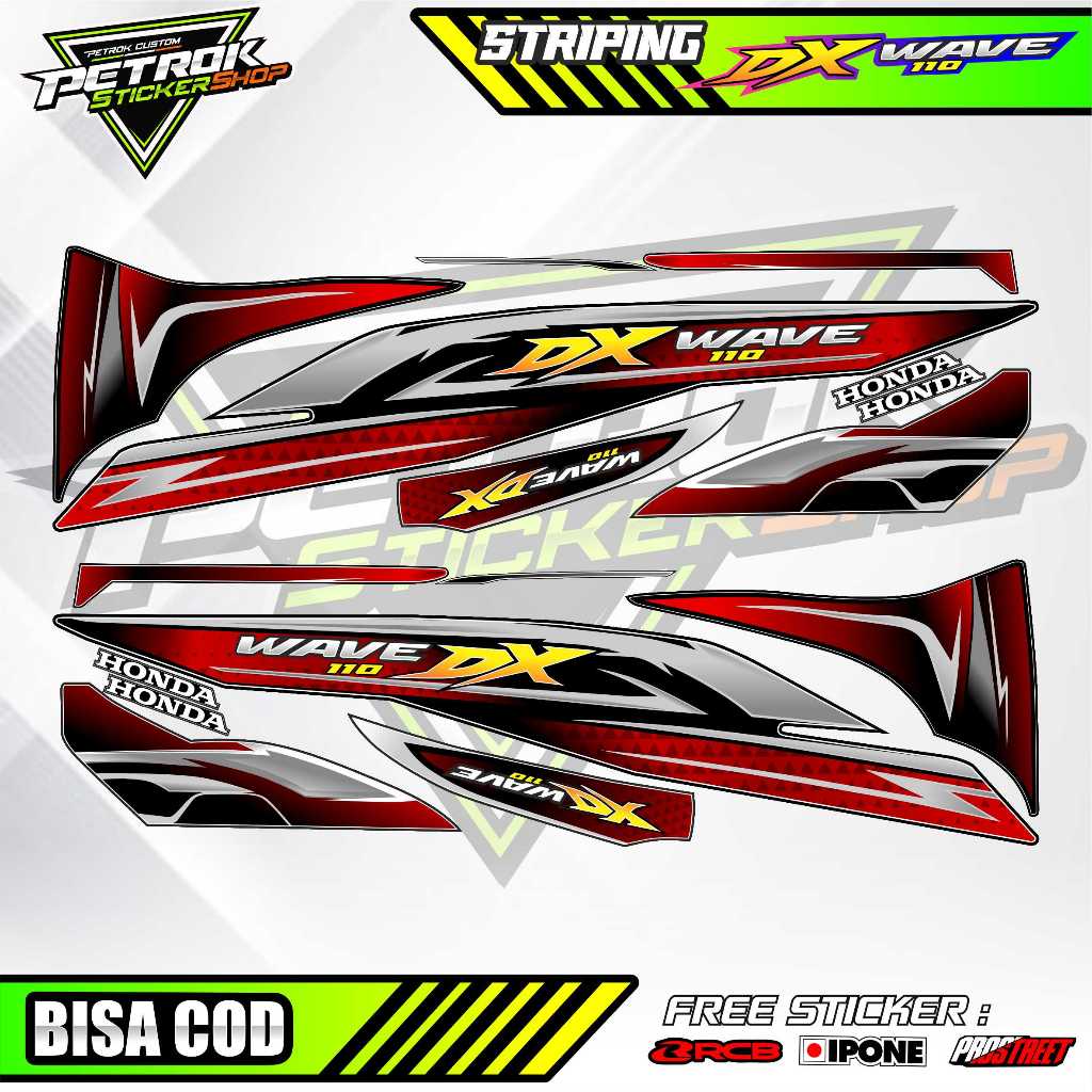 STRIPING VARIASI HONDA DX WAVE 110 / STICKER LIST VARIASI MOTOR HONDA DX WAVE 110