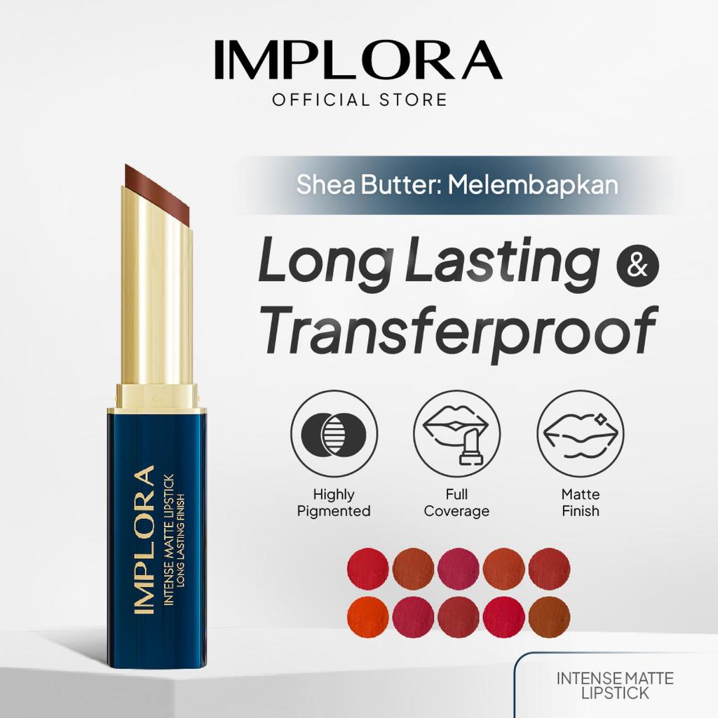 Implora Lipstick Intense Matte | Super Smooth | Long-Lasting | Transferproof Lipstick | Nude Lips