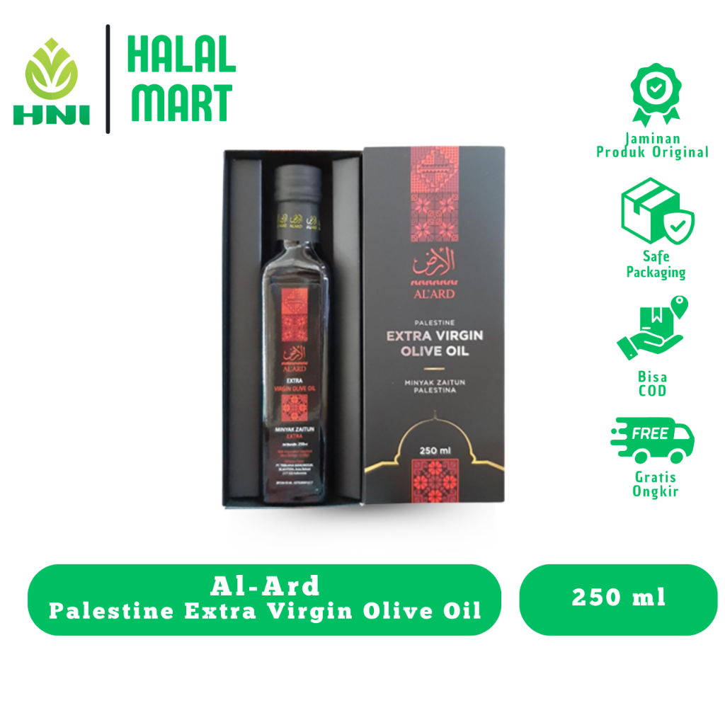 Minyak Zaitun Al Ard HNI 250ml Extra Virgin Asli Palestina BPOM Halal | Zaitun EVOO Terbaik