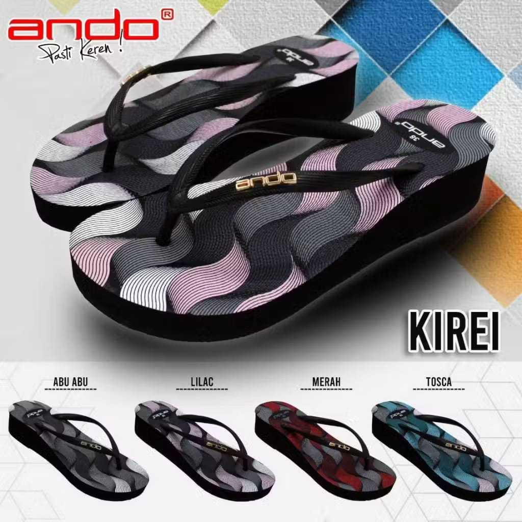 NEW  ANDO ORIGINAL Ando Sunny Sandal jepit wedges karakter ando sandal jepit tinggi original