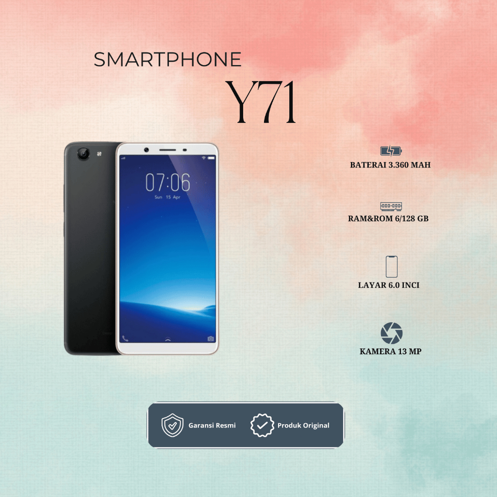 HP VIVO Y71 RAM 6/128GB KAMERA 13MP LAYAR 6.0 INCI ORIGINAL GARANSI 1 T AHUN