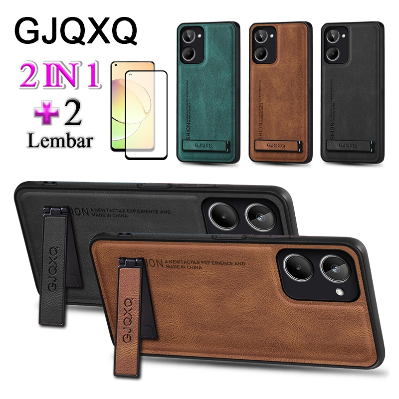 GJQXQ 2 In 1 Case For Realme Note 80 50 60 10 4G 10 Pro 5G XT Casing Ponsel Kulit Premium Dengan Tip