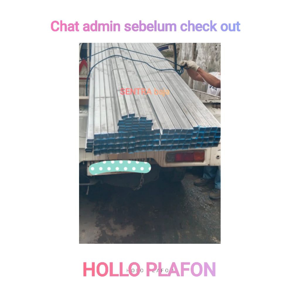 Hollow plafon 2 x 4 0,30mm PVC / Gypsum Hollo plavon 4  x 4 Galvanis /Baja ringan Hollow Galvalum