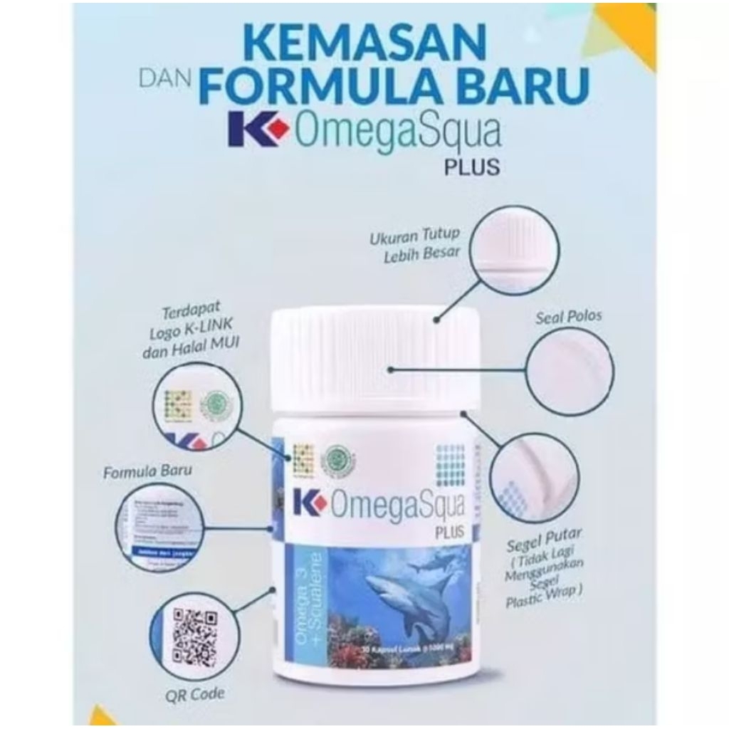 K-Omegasqua Plus - K Link Omega Squa Plus OMEGA 3 Minyak Ikan - Omega Squa Plus Original