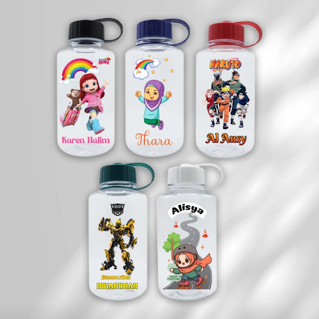 BOTOL MINUM I1000 ML CUSTOM / BOTOL CUSTOM / BOTOL PLASTIK CUSTOM / BOTOL MINUM ANAK