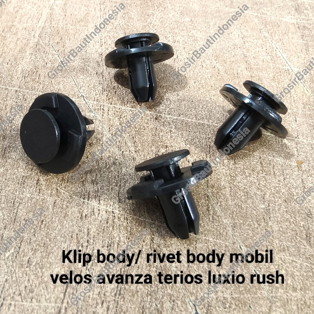(10pcs) Klip Plastik kancing rivet Body Mobil Velos Avanza Terios Rush Luxio