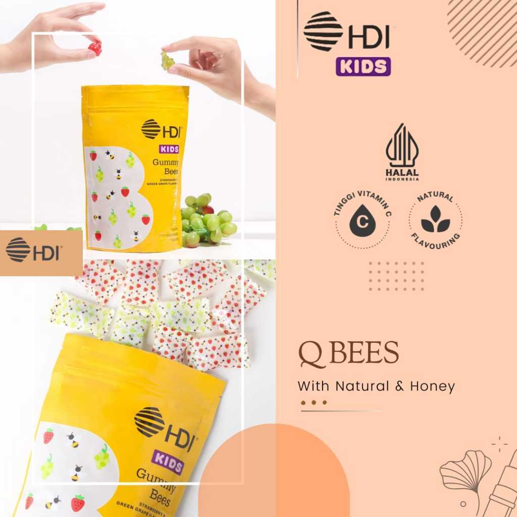HDI Gummy Bees • Suplemen Vit C Anak ( Original HDI Kids ™ )