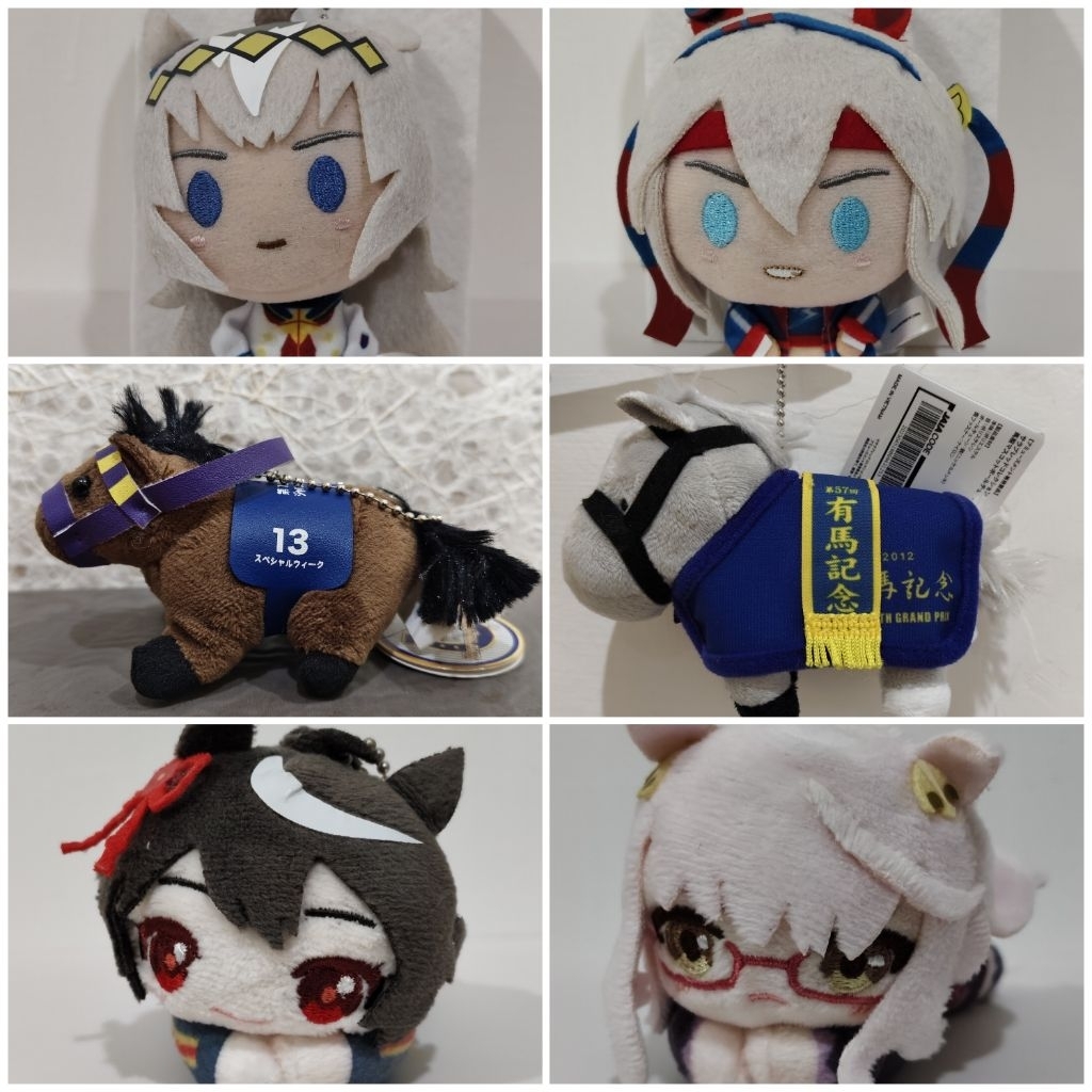 (ready tamamo cross, kitasan black, biwa hayahide) boneka kuda pacu uma musume gold ship oguri cap d