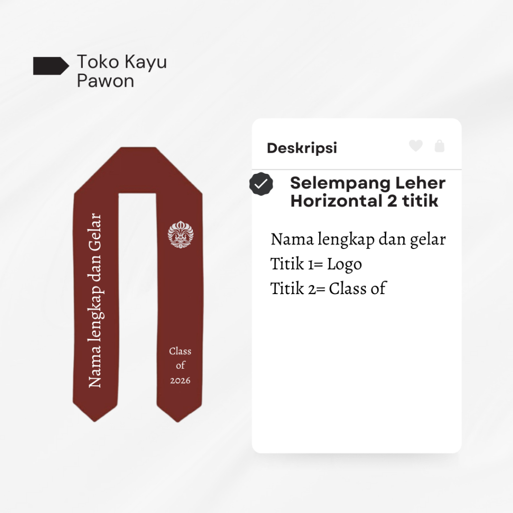 SELEMPANG WISUDA LEHER TANPA LIST PITA | SELEMPANG WISUDA KALUNG BAHAN BLUDRU