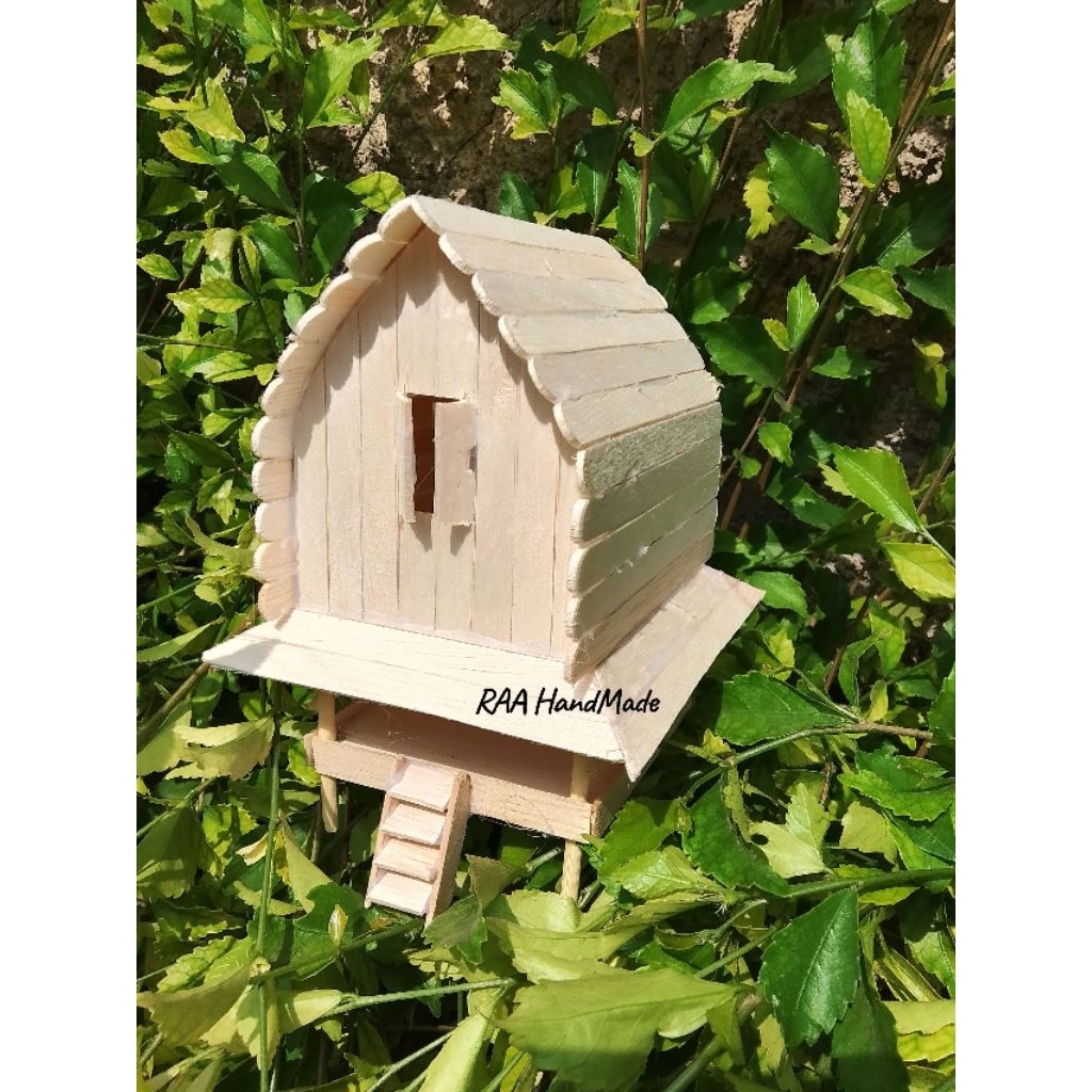miniatur rumah adat sasak NTB stik eskrim LED