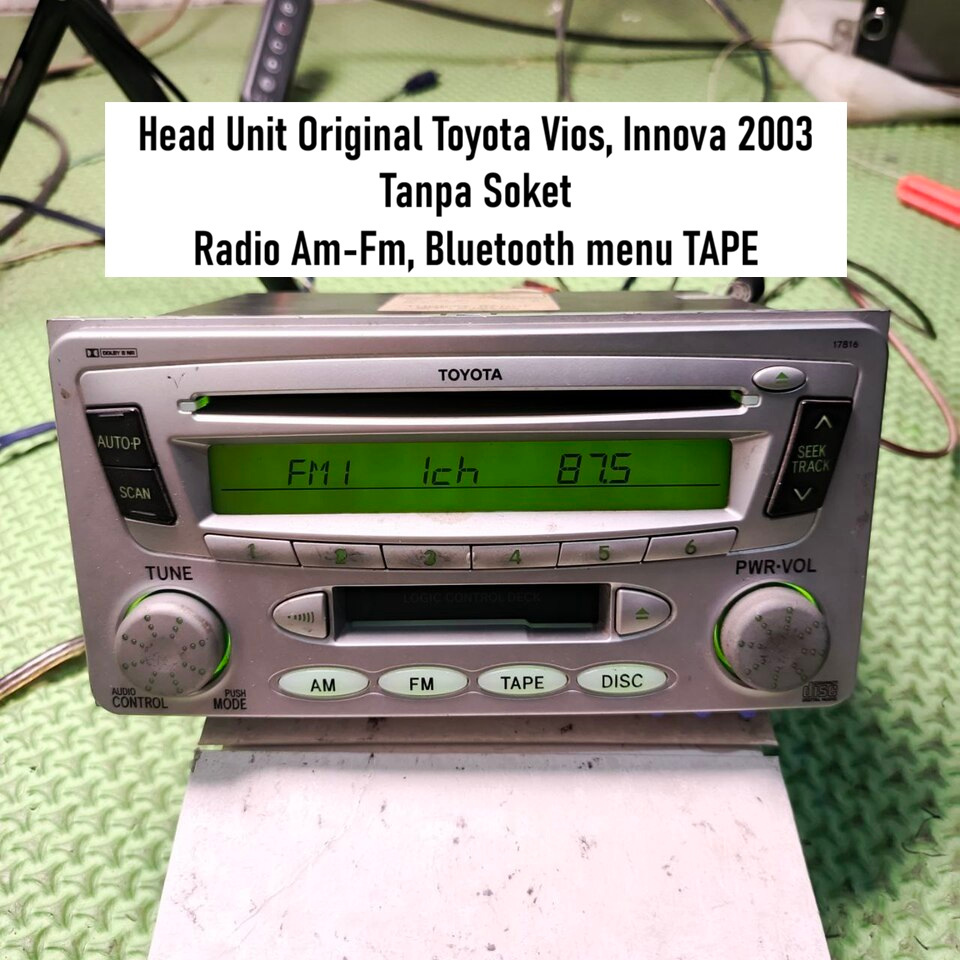 Radio Tape Mobil Jadul Original Toyota Innova, Vios 2003 | Radio CD Bluetooth | Tanpa Soket