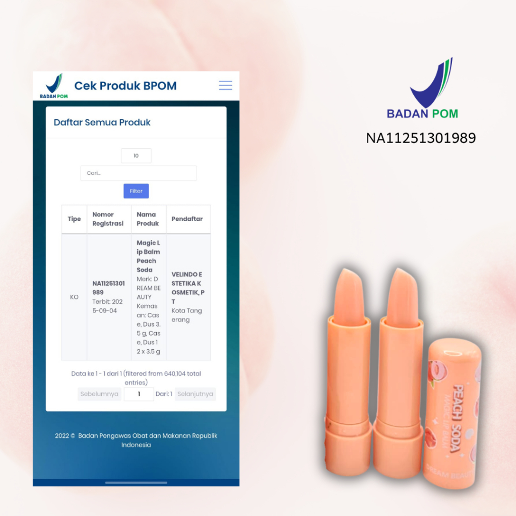 ECER NEW PRODUK (BPOM) LIP BALM DREAM BEAUTY PELEMBAB BIBIR AVOCADO/PEACH SODA