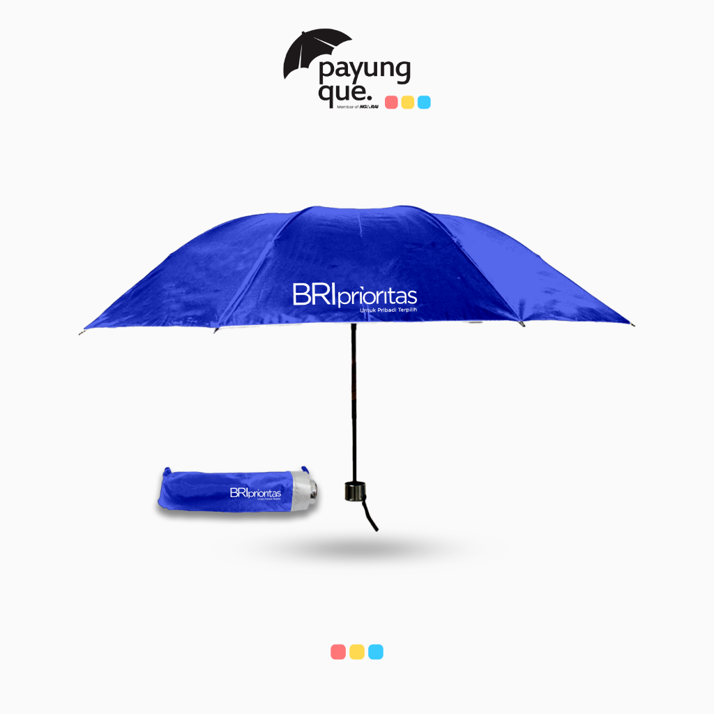 READY STOCK Payung Lipat Promosi Logo Bank BRI Prioritas Bank Rakyat Indonesia