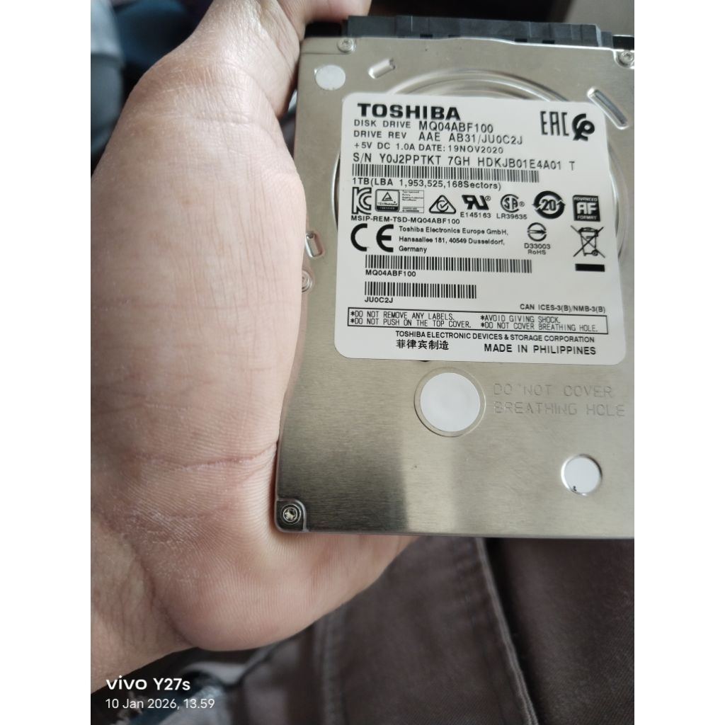 HARDDISK LAPTOP SLIM TOSHIBA 1 TB (1000GB)