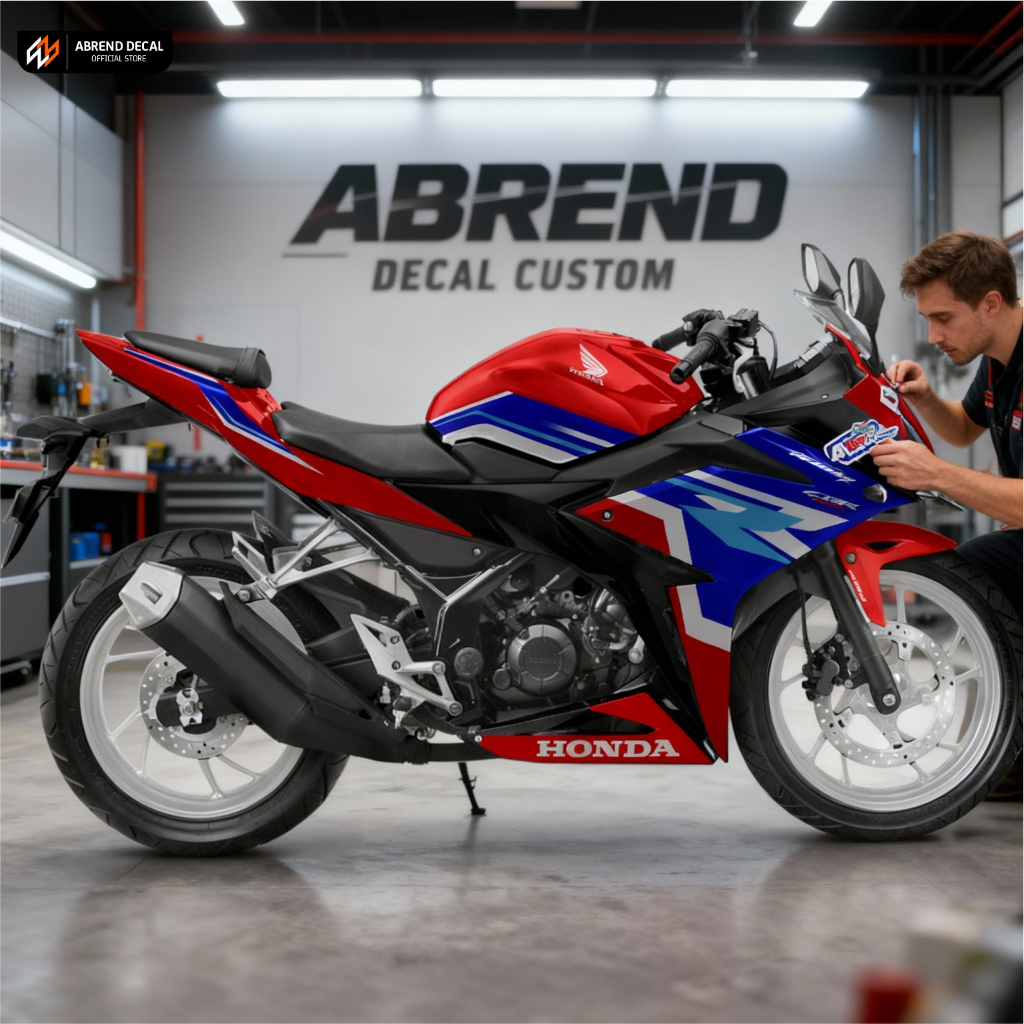 AXEDECAL - STRIPING CBR 150 R FACELIFT TRI COLOR RACING / STICKER VINYL ANTI GORES CBR K45G  K45N / 