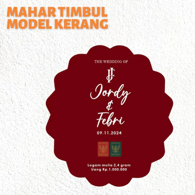 Mahar Model Kerang Akrilik Dekorasi Mahar Akrilik Huruf Timbul