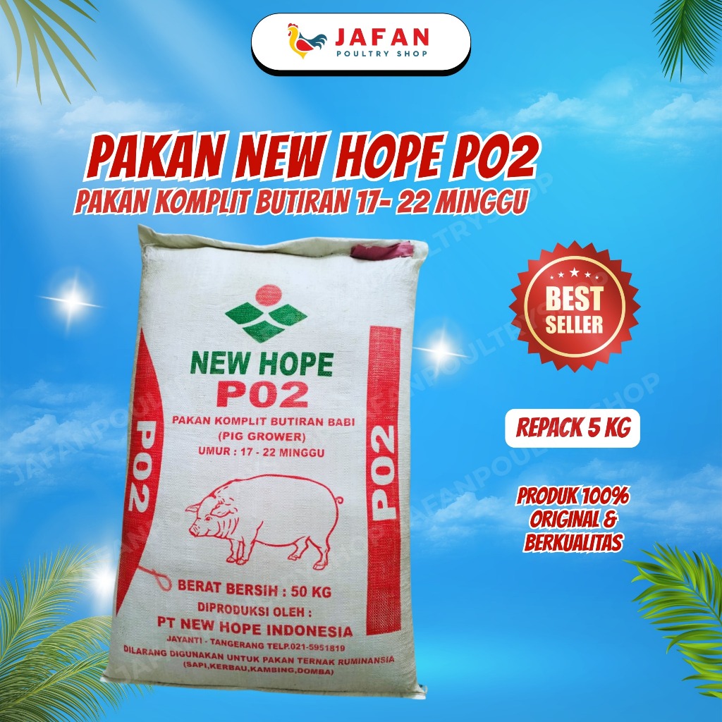PO 2 New Hope Pakan Babi Pur Ayam Untuk Anak Ayam Bangkok (5 kg)