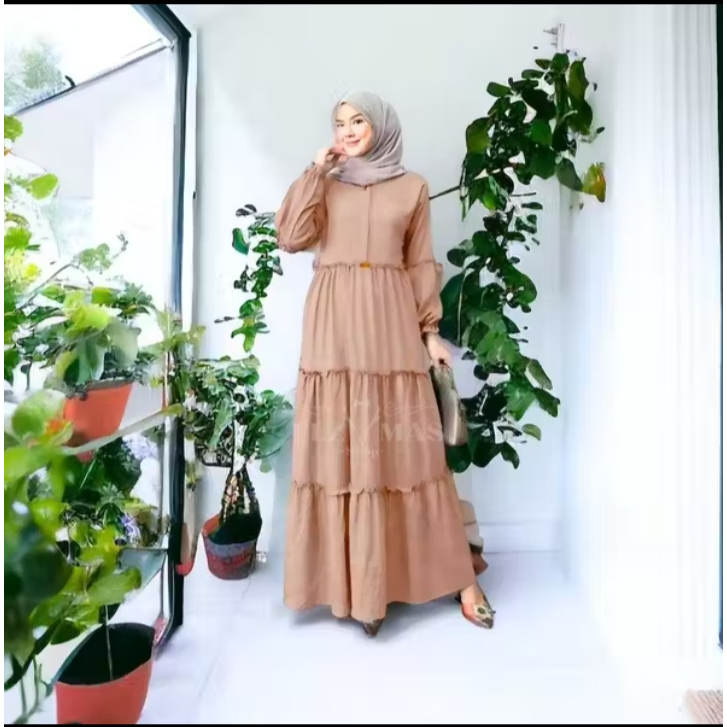 Cuci Gudang Gamis Polos ll Gamis Susun ll Gamis Wanita Susun Polos Rempel