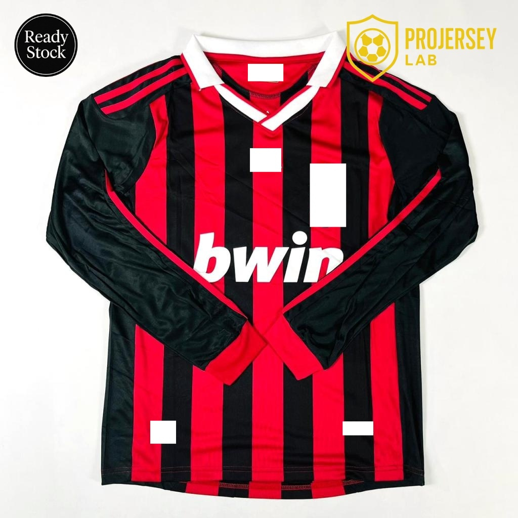 (BARU) RETRO LS JERSEY BOLA MILAN HOME 2011 2012 LENGAN PANJANG