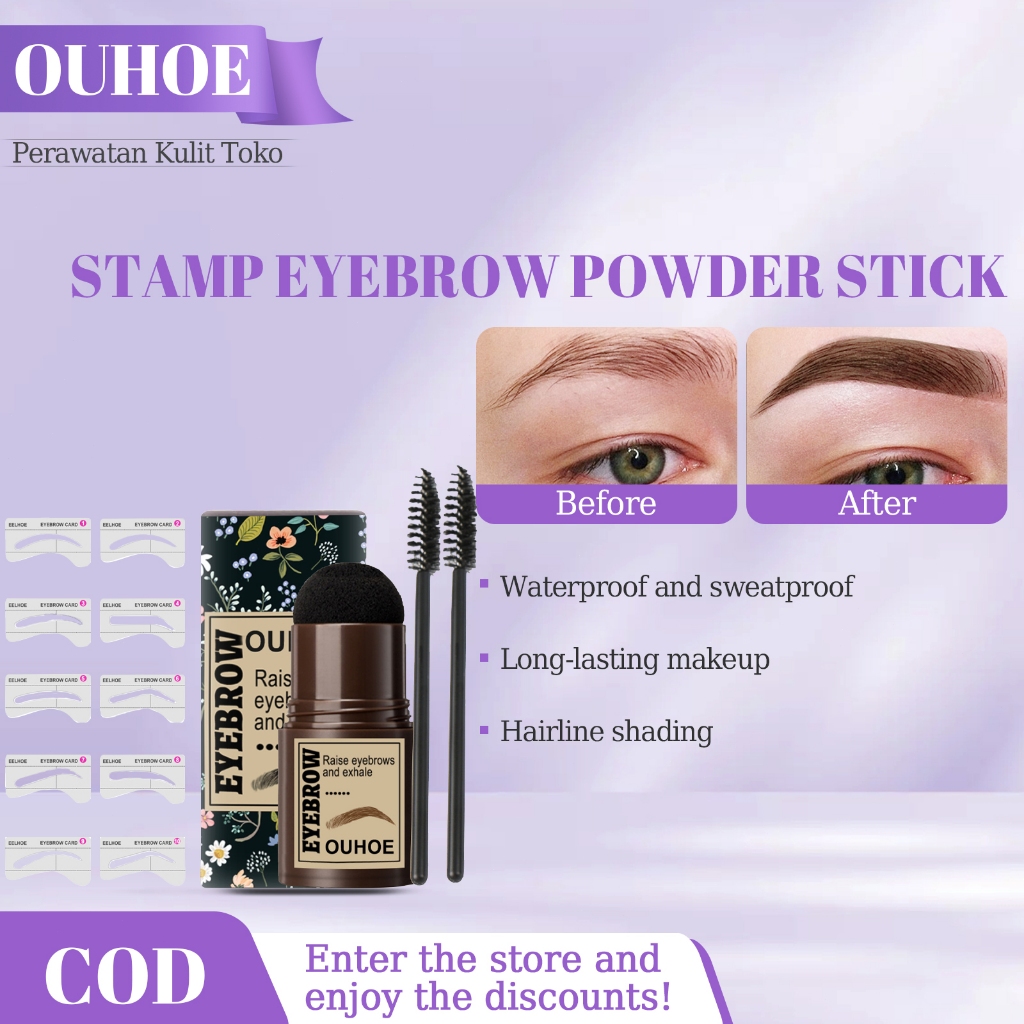 OUHOE Eyebrow Powder Stamp Cetakan Alis 2g Brow Powder Alis Cetakan Alis Natural Waterproof Alis Dan