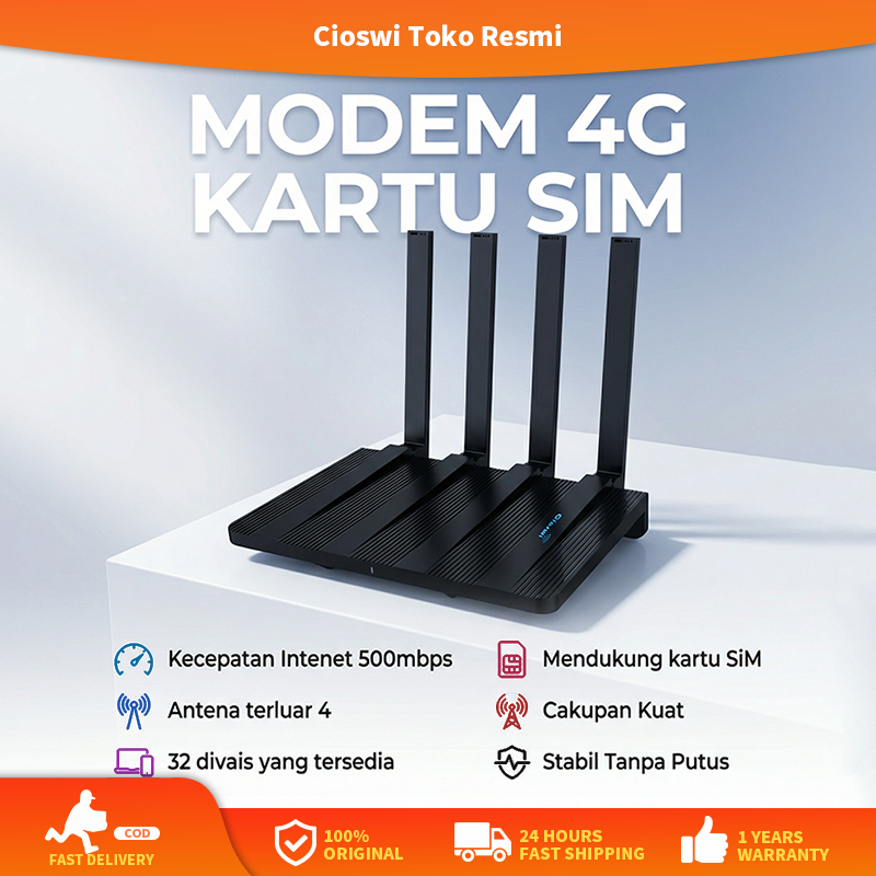 Cioswi WiFi 500 Mbps 4G WiFi Modem 4G Kartu SIM | WIFI Router | All Operator
